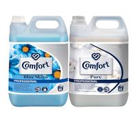 Comfort Fabric Softener & Conditioner 2-Piece Giftset, 1 x Pure 5L, 1 x Blue Skies 5L, Luxurious Comfort for Clothes, Long-Lasting Freshness, Ideal for All Fabrics, Perfect Giftset Idea