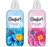 Comfort Fabric Softener Conditioner Bundle - Blue Skies & Spring Blossom 2 Pack (2 x 930ml) - 62 Total Washes - Concentrated Fabric Conditioner for Sensitive Skin & Long-Lasting Fragrance