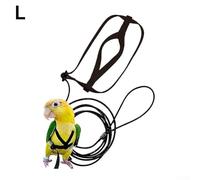 Comfort Fit Adjustable Bird Harness with Nylon Leash for Outdoor Bird Training (L)