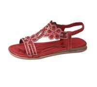 Comfort Flat Sandals for Women Comfy Sandals UK Summer Oversized Flat Bottomed Water With Exposed Toes For Wearing On The Black Womens Women Shoes Size 5 Sandal (Red,7.5)