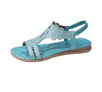 Comfort Flat Sandals for Women Comfy Sandals UK Summer Oversized Flat Bottomed Water With Exposed Toes For Wearing On The Black Womens Women Shoes Size 5 Sandal (Blue,6)