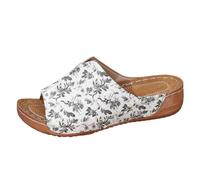 Comfort Flatform Sandals for Women Brown Sandals Women's Slippers Painted Print Large Size Heel Fish Mouth Casual Slippers Rubber Sliders UK Size 6 (Black,6.5)