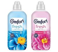 Comfort Fresh Fabric Softener Conditioner 2 Pack Bundle, 930ml Each, Blue Skies & Spring Blossom, Long-Lasting Freshness, 31 Washes Per Bottle, Gift Set for Laundry Care