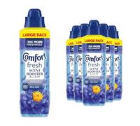 Comfort Fresh Scent Booster Blue Skies Laundry Elixir (192 Washes) Fresh aquatic fragrance with hints of red fruit, long-lasting freshness bead-infused formula, 736ml Pack of 6