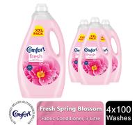 Comfort Fresh Spring Blossom Liquid Fabric Conditioner 100 W- 3L, 4 Pk