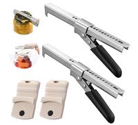 Comfort Grip Jar Opener for Weak Hands, 4 Pcs Kitchen Opening Set with Adjustable Multifunctional Stainless Steel Can Opener with Gripper & Mason Jar Lid Openers,Release Vacuum Seal,Arthritis Friendly