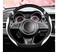 Comfort Grip Microfiber Leather D Shape Auto Accessories Steering Wheel Cover Trim For Suzuki For Swift 2017 2018 2019-2023(Bianco)