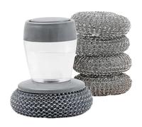 Comfort Grip Soap Dispensing Kitchen Scrub Refillable Soap Dispenser Dish Brush One Hand Release Ergonomic Handle with Non Slip Grip for Pots Pans Dishes