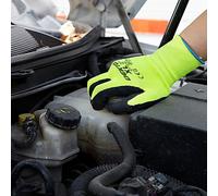 COMFORT GRIP WORKING GLOVES BLACK/HI V AVAILABLE IN 3 SIZES 8/M, 9/L, 10/XL