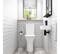 Comfort Height Close Coupled Toilet and Basin with Tap & Waste Cloakroom Suite - Indiana
