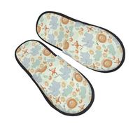 Comfort Home Slippers Babies Hand Draw Animals Lined House Shoes Fluffy Indoor Bedroom Slippers For Women, Travel, Hotel L
