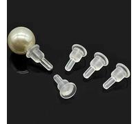 Comfort Hypoallergenic Silicone Earring Backs, Clear Long Replacement Stoppers for Stud, Post, Hoop, and Fishhook Earrings, 50 Pcs