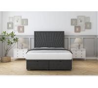 Comfort Kensington Graphite Dumfries Ottoman Bed With Mattress With 26" Strutted Headboard 6' Super King