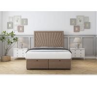 Comfort Kensington Mink Plush Ottoman Bed Base With 54" Floor Standing Headboard 6' Super King