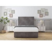 Comfort Kensington Slate Naples Ottoman Bed With Mattress With 26" Strutted Headboard 6' Super King