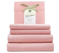 Comfort Lab California King Jersey Sheets, Rayon Derived from Bamboo Jersey Knit Sheets, 4-Piece Set, Cooling, Breathable, T-Shirt Material - Includes Flat & Fitted Sheets, 2 Pillowcases, Blush