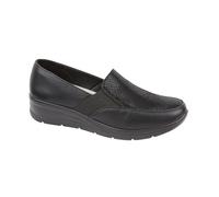 Comfort Ladies Imitation Croc Slip on Wedge Shoe with Twin Elasticated Gusset Sizes 3-8 (Black, UK Footwear Size System, Adult, Women, Numeric, Medium, 5)