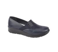 Comfort Ladies Imitation Croc Slip on Wedge Shoe with Twin Elasticated Gusset Sizes 3-8 (Navy, UK Footwear Size System, Adult, Women, Numeric, Medium, 4)