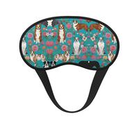 Comfort Lightweight Australian Shepherd Dogs Flowers Art Eye Mask with Elastic Band for Games Party Sleeping Travel - Blackout Sleeping Eye Mask