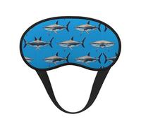 Comfort Lightweight Blue Ocean Sea Shark Art Eye Mask with Adjustable Strap for Sleeping Travel Shift Work & Meditation - Blackout Plane Eye Cover