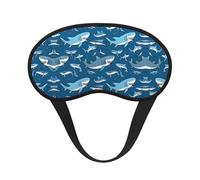 Comfort Lightweight Blue Ocean Sea Shark Art Sleeping Mask with Adjustable Strap for Sleeping Travel Shift Work & Meditation - Blackout Plane Eye Cover