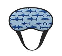 Comfort Lightweight Blue Ocean Sea Shark Art Sleeping Mask with Adjustable Strap for Sleeping Travel Shift Work & Meditation - Blackout Plane Eye Cover