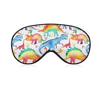 Comfort Lightweight Catoon Dinosaur Art Sleeping Eye Mask for Adult Kids Boys Teens, Eye Cover with Adjustable Strap Sleeping Eye Mask Plane Eye Cover
