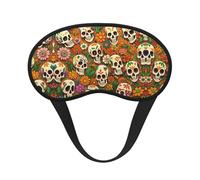 Comfort Lightweight Day of The Dead Mexican Skull Floral Art Sleep Eye Mask with Elastic Band for Travel/Naps/Yoga/Plane/Night - Blackout Eye Cover