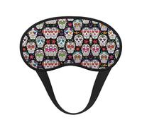 Comfort Lightweight Day of The Dead Sugar Skull Art Sleeping Eye Mask with Elastic Band for Naps Plane Blindfold Game - No Pressure Traveling Sleeping Eye Mask Cover