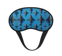 Comfort Lightweight Eye Mask for Sleeping Travel Shift Work & Meditation - Blue Ocean Sea Shark Art Pressureless 3D Eye Cover for Girls Women Kids