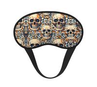 Comfort Lightweight Eye Mask for Sleeping Travel Shift Work & Meditation - Vintage Day of The Dead Skull Art Pressureless 3D Eye Cover for Girls Women Kids