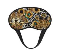 Comfort Lightweight Retro Sunflowers Animal Leopard Glitter Art Eye Mask with Elastic Band for Games Party Sleeping Travel - Blackout Sleeping Eye Mask