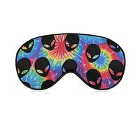 Comfort Lightweight Tie Dye Alien Art Eye Mask for Sleeping Travel Work, Sleeping Eye Mask for Kids Girls Teens Women, BlockLight