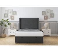 Comfort Madrid Graphite Dumfries Ottoman Bed Base With 54" Wingback Headboard 2'6 Small Single