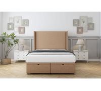 Comfort Madrid Latte Dumfries Ottoman Bed With Mattress With 54" Wingback Headboard 5' King
