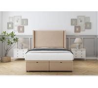 Comfort Madrid Pebble Plush Ottoman Bed Base With 54" Wingback Headboard 6' Super King