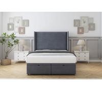 Comfort Madrid Steel Plush Ottoman Bed Base With 54" Wingback Headboard 2'6 Small Single