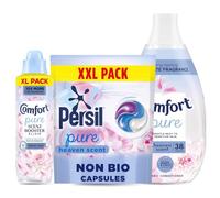 Comfort Molly Mae x Heaven Scent Laundry Bundle 3pc - Persil Capsules 44W, Fabric Conditioner 50W, Comfort Scent Booster 36W - Long Lasting Fresh Fragrance