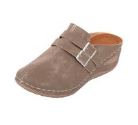 Comfort Open Toe Flatform Sandals for Women Plus Sized Platform Sandals Women's Style Flat Backless One Strap Slides Slippers Black Platform 4 Woman Sandal Shoes Size 6 (Khaki,6)