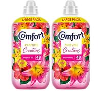 Comfort Perfume Creations Tropical Lily Fabric Conditioner Softener with Motion-Activated Fragrance Technology 100 Days of Freshness 48 washes (1.44 L) (Pack of 2)