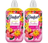 Comfort Perfume Creations Tropical Lily Fabric Conditioner Softener with Motion-Activated Fragrance Technology 100 Days of Freshness 45 washes (1.35 L) (Pack of 2)