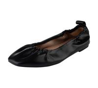 Comfort Plus by Predictions Womens Mia Square Toe Scrunch Flat, Black, 12 Wide