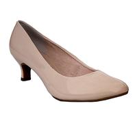 Comfort Plus Ladies Kitten Heels Womens Flexi Sole Court Shoes Pumps Wide E Fitting Classic Casual Formal Wider Fit Work Office Comfy Smart Comfortable Slip On Shoe Low Mid Heel(Nude Patent, UK 6)