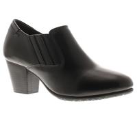 Comfort Plus Slip-On Lucia Leather Womens Court Shoes - Black. Comfortable Womens Boots with Mid Heel. Ankle Boot Ladies Leather Wide Fit Shoes for Women Black 5 UK