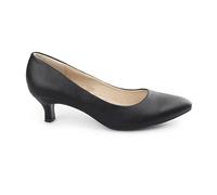Comfort Plus TEXAS Ladies Faux Leather Kitten Heel Court Shoes Matte Black UK 5