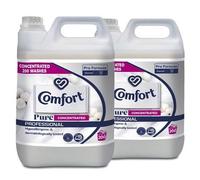 Comfort Professional Formula Pure Concentrated Fabric Softener 5L (Pack of 2) - 400 Washes | Long-Lasting Freshness for Your Laundry | Detergent | Anti-Static & Hypoallergenic