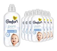 Comfort Pure Fabric Conditioner 31 Washes 930 ml Fabric Softener Washing Liquid, Hypoallergenic and Dermatologically Tested Suitable for Sensitive Skin, 8 Pack