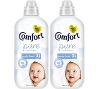 Comfort Pure Gently Fresh Sensitive Fabric Conditioner 2 x 930ml | 31 Washes | Fabric Softener for Sensitive Skin | Hypoallergenic | Dermatologically Tested | Gentle Fresh Fragrance