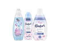 Comfort Pure Laundry Bundle - Heaven Scent Booster 342ml, Fabric Conditioner 38 Washes, with Persil Wonder Wash