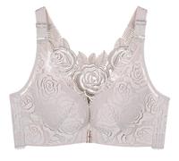 Comfort Rose Bra, Full Support Posture Wirefree Seamless Front Closure Breathable Soft Comfortable Bras for Women (Green,9XL)